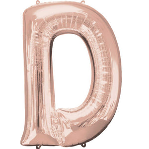 Rose Gold 83cm Letter D Super Shape Balloon