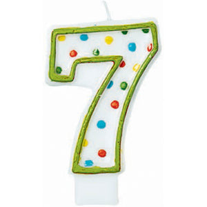 Candle Numeral Polka Dots #7