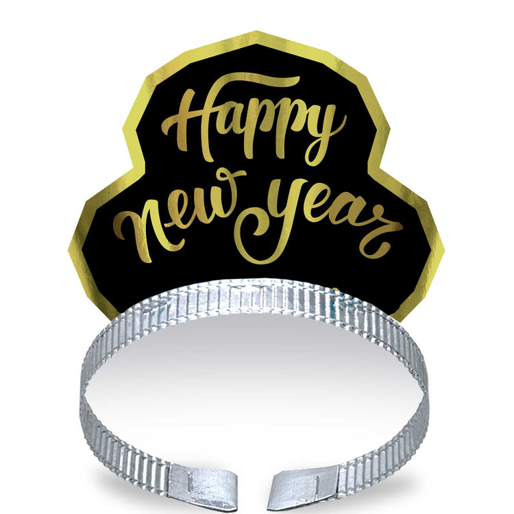 Happy New Year Black & Gold Tiaras