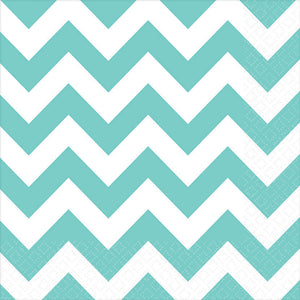 Robins Egg Blue Chevron Lunch Napkins Pack of 16