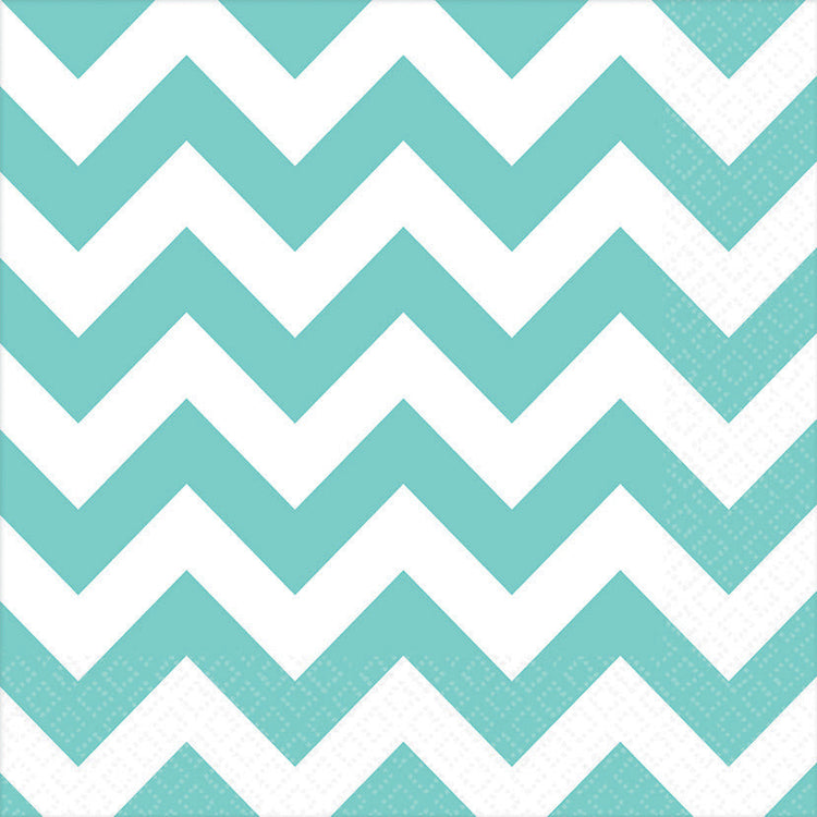 Robins Egg Blue Chevron Lunch Napkins Pack of 16