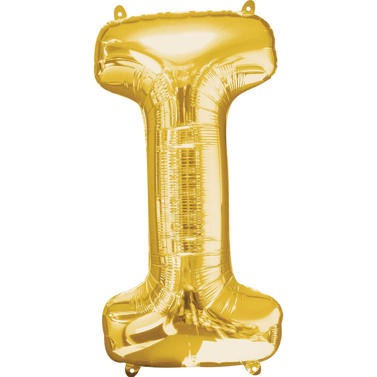 Gold Letter I Supershape 86cm Balloon