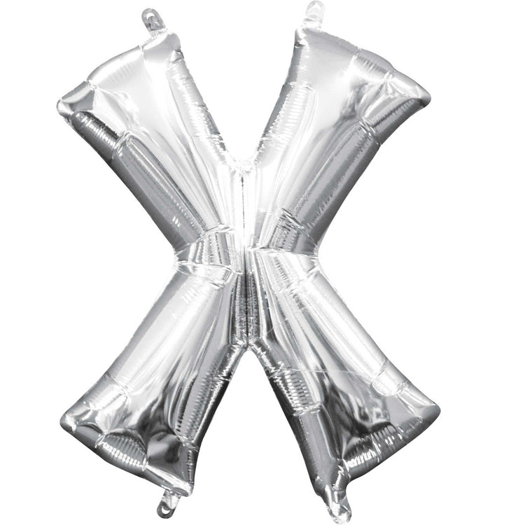 Silver 40cm Letter X Balloon