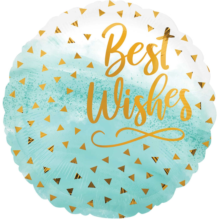 45cm Standard HX Best Wishes Gold Confetti S40