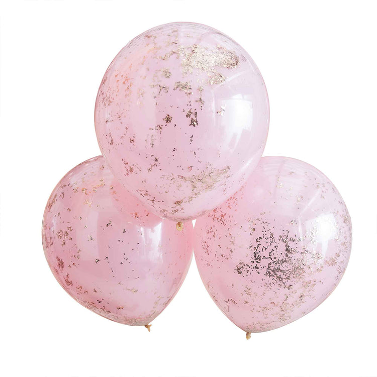 Mix It Up Balloons Double Stuffed Pink & Rose Gold Pack of 3