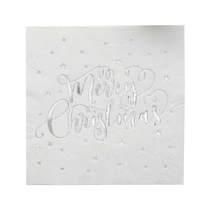 Metallic Star Silver Lunch Napkins