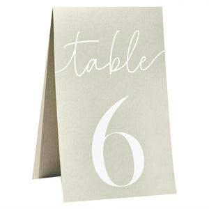 Sage Wedding Card 1-12 Wedding Table Numbers