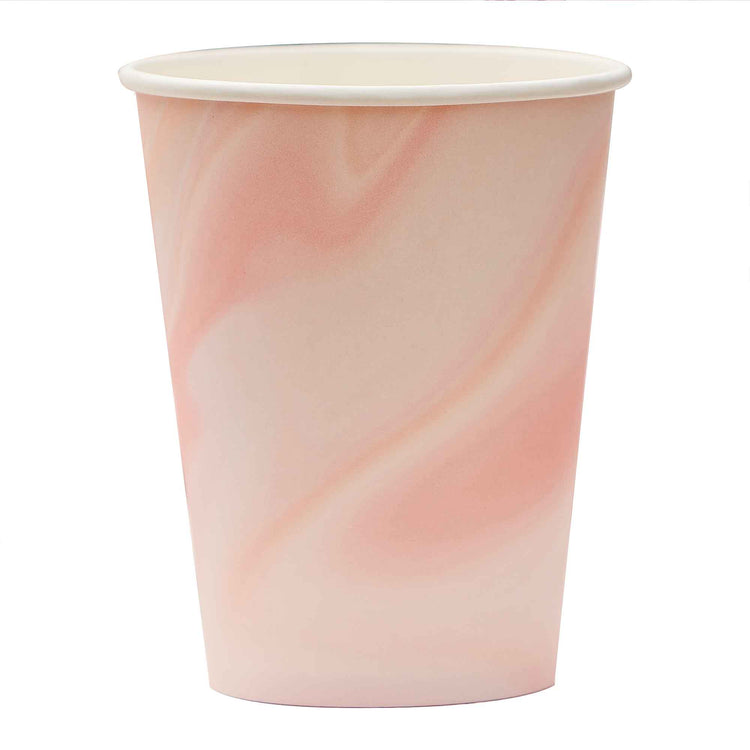 Mix It Up 9oz/266ml Paper Cups Marble Pink Pack of 8