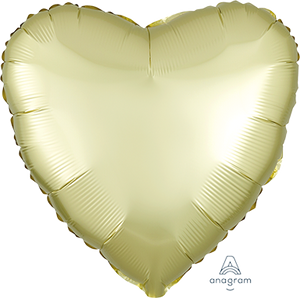 45cm Standard HX Satin Luxe Pastel Yellow Heart S18