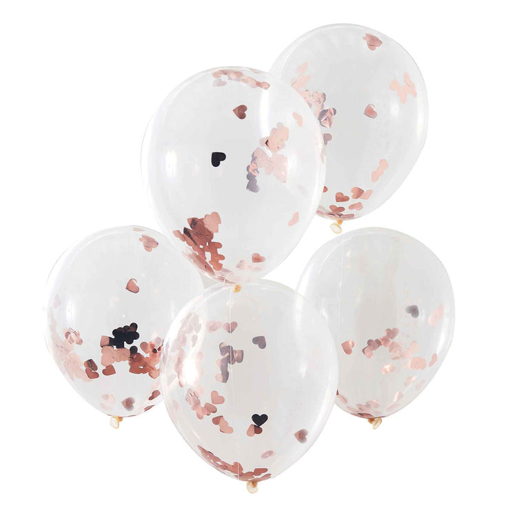 Hey Good Looking Rose Gold 30cm Confetti Balloons Pack of 5