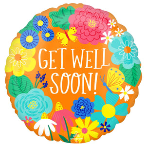 45cm Standard HX Get Well Soon Orange Floral S40