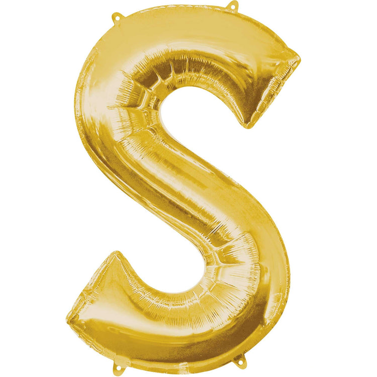 Gold Letter S Supershape 86cm Balloon