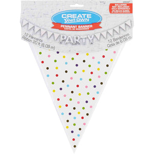 Large Paper Pennant Banner - Rainbow Dots