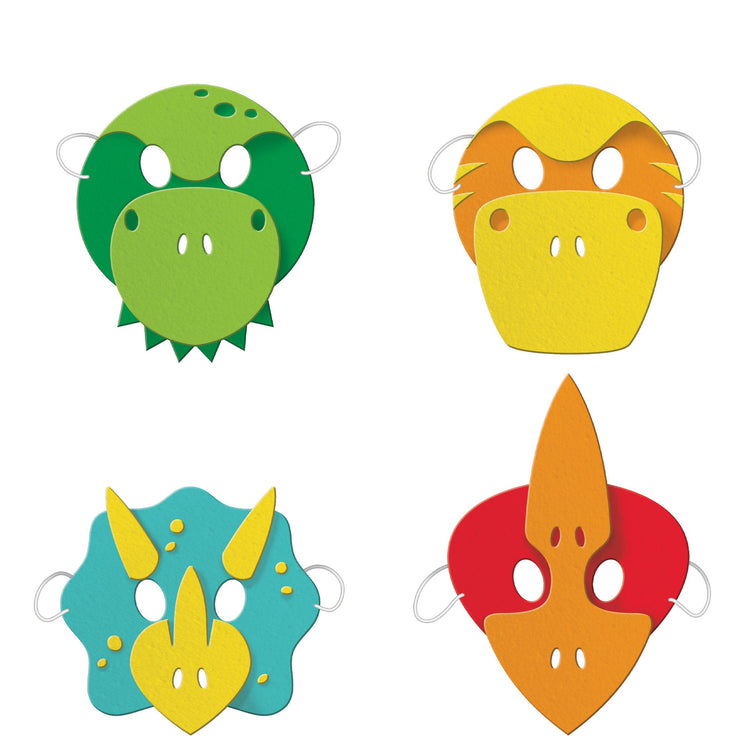 Boy Dino Party Decor Foam Masks Child Size Pack of 4