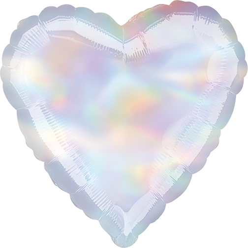 45cm Standard Heart Holographic Iridescent S40