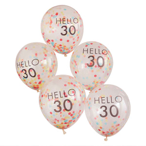 Mix It Up Hello 30 30cm Balloons Brights Pack of 5