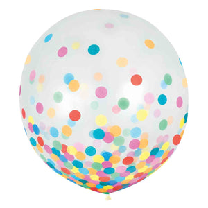 Latex Balloons 60cm & Confetti Multi-Coloured Pack of 2