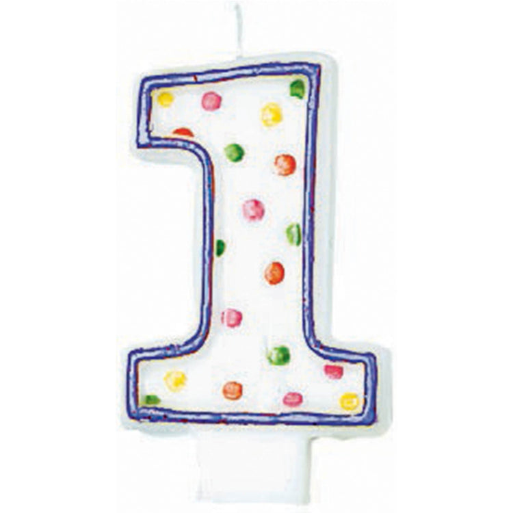 Candle Numeral Polka Dots #1