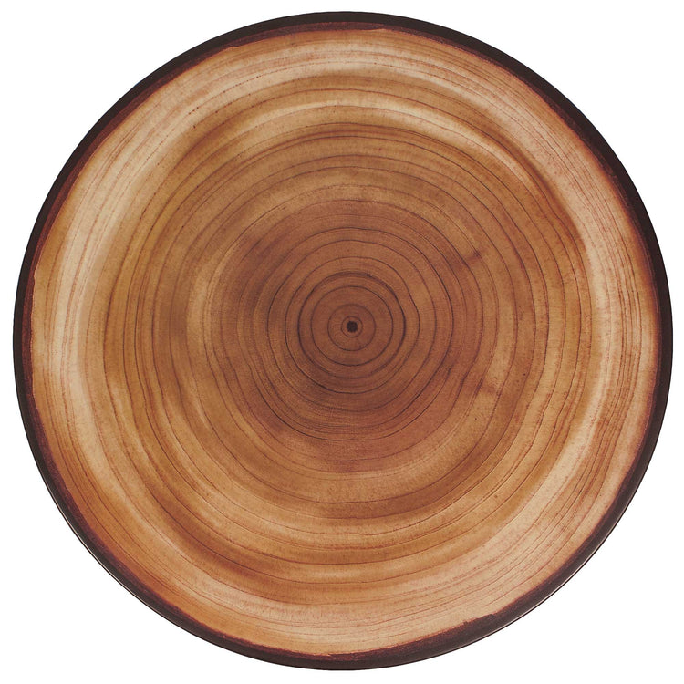 Premium Tray Round Rustic Timber Look