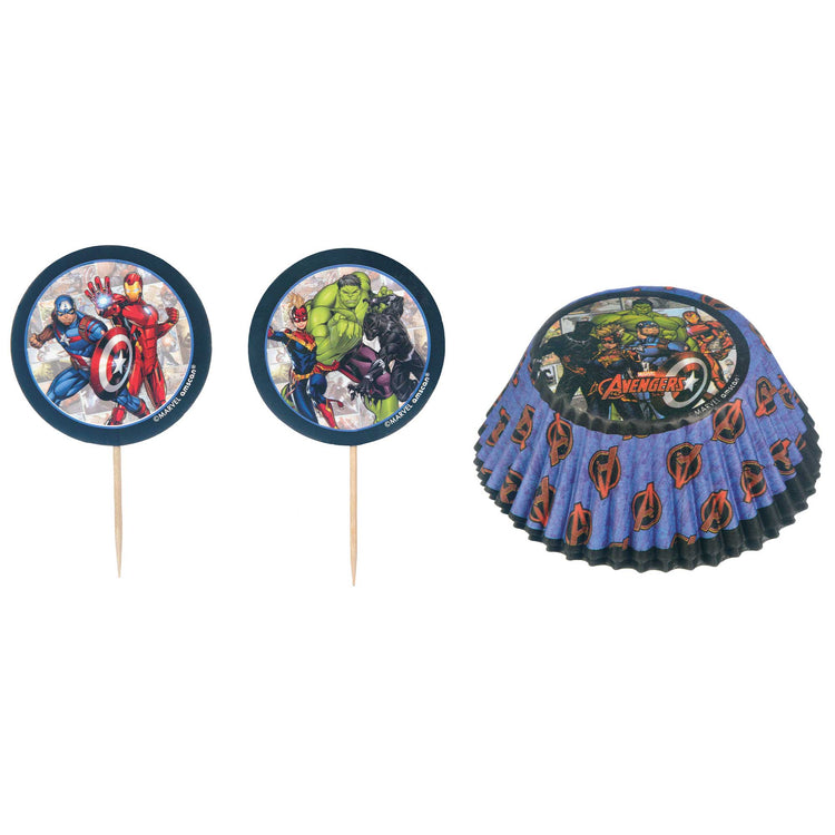 Marvel Avengers Powers Unite Cupcake Cases & Picks Set Pack of 48