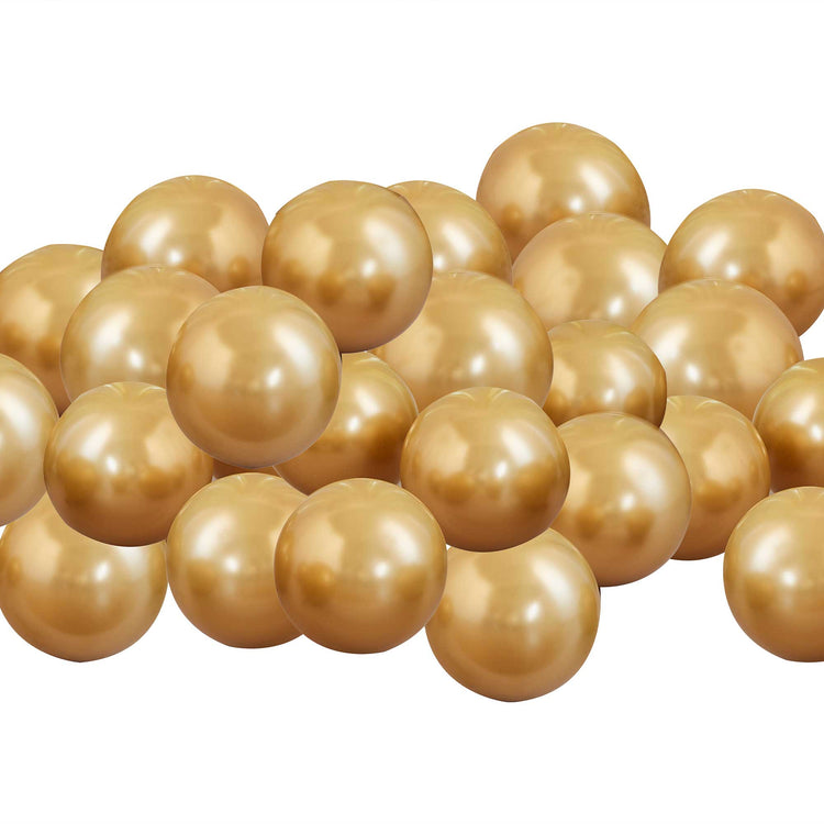 Ginger Ray Balloon Pack 12cm Gold Chrome Pack of 40