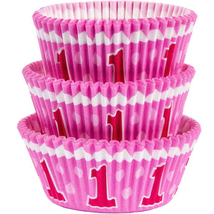 1st Birthday Pink Standard Cupcake Cases Pack of 75