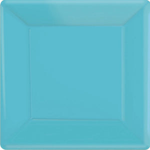 Paper Plates 17cm Square 20CT - Caribbean Blue Pack of 20