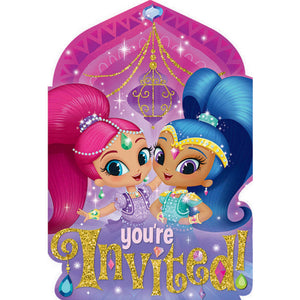 Shimmer and Shine Postcard Invitations Pack of 8