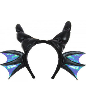 Black Dragon Horns Plush Headband