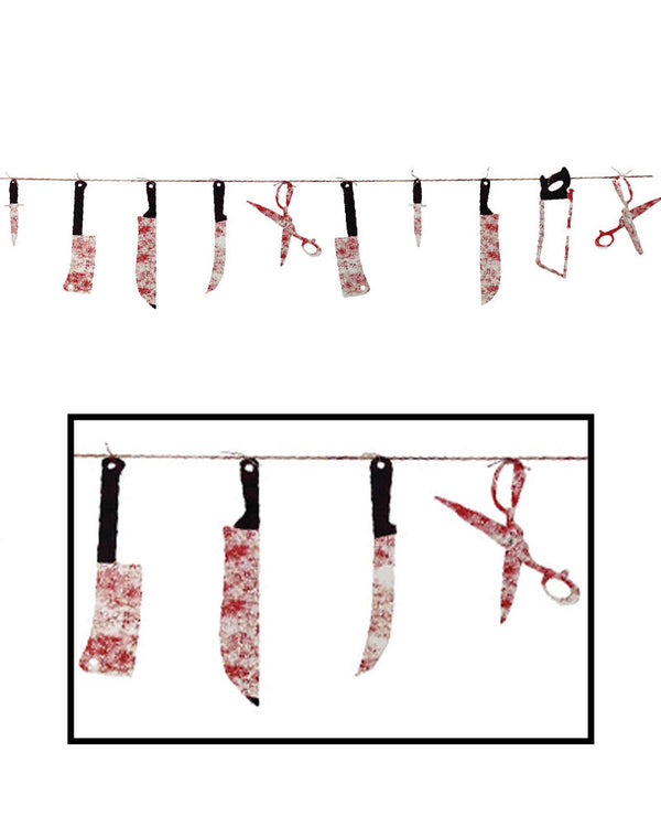 Bloody Weapon Halloween Garland 2.2m