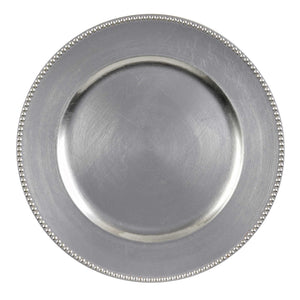 Premium Charger Plate Metallic Silver