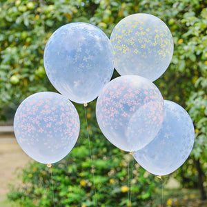 Hello Spring Pastel Printed Flower Balloons Cluster Pack of 5