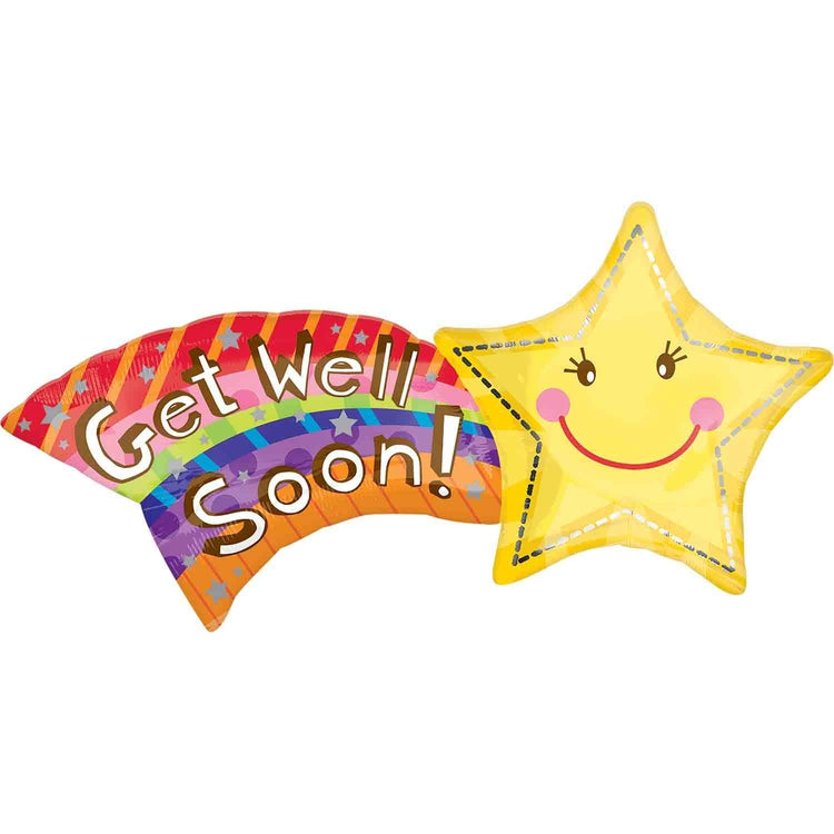 Get Well Shooting Star Foil Balloon