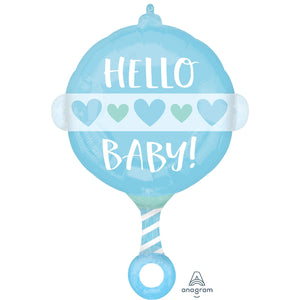 Standard Shape Baby Boy Rattle Hello Baby S50