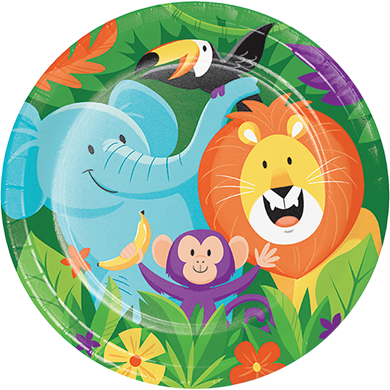 Jungle Safari Dinner Plates Paper 22cm Pack of 8
