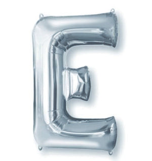 Silver 86cm Letter E Supershape Foil Balloon