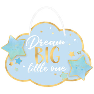 Oh Baby Boy Hanging Sign Dream Big Little One Hot-Stamped