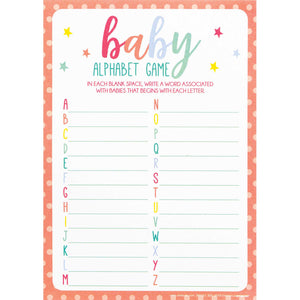 Baby Shower A to Z Alphabet Baby Games Pack of 24