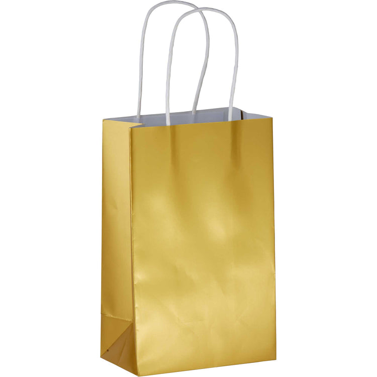 Mini Paper Treat Bag Gold with Handle