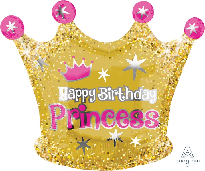 Junior Shape XL Happy Birthday Princess Gold Crown S50