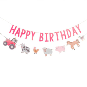 Farm Friends Happy Birthday Bunting Decoration