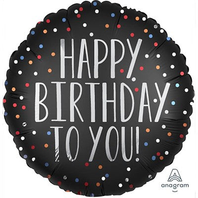 45cm Standard Satin XL Happy Birthday to You Satin Dots S40