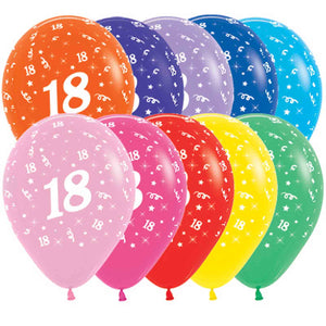 Sempertex 30cm Age 18 Fashion Assorted Latex Balloons Pack of 25