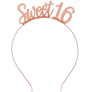 Elegant Sixteen Blush Sweet 16 Metal Headband