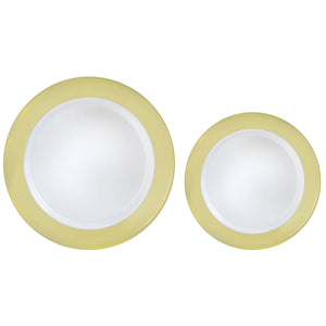 Premium Plastic Plates Hot Stamped with Gold Border Pack of 20