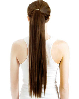 Chocolate Brown Wrap Around 60cm Deluxe Ponytail