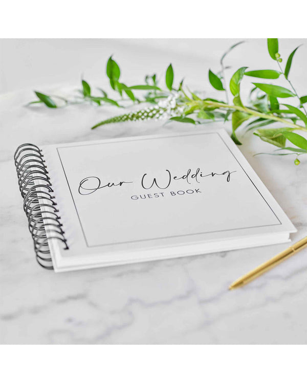 Contemporary Wedding Black and White Wedding Guest Book