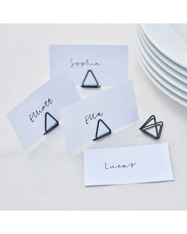 Contemporary Wedding Black Wire Place Card Holders Pack of 4