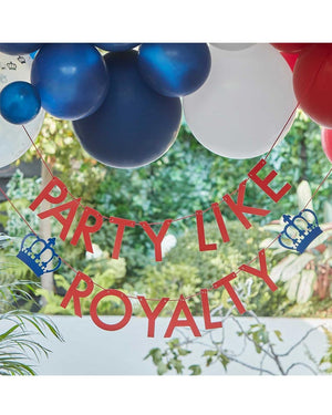 Coronation Party Like Royalty Paper Bunting