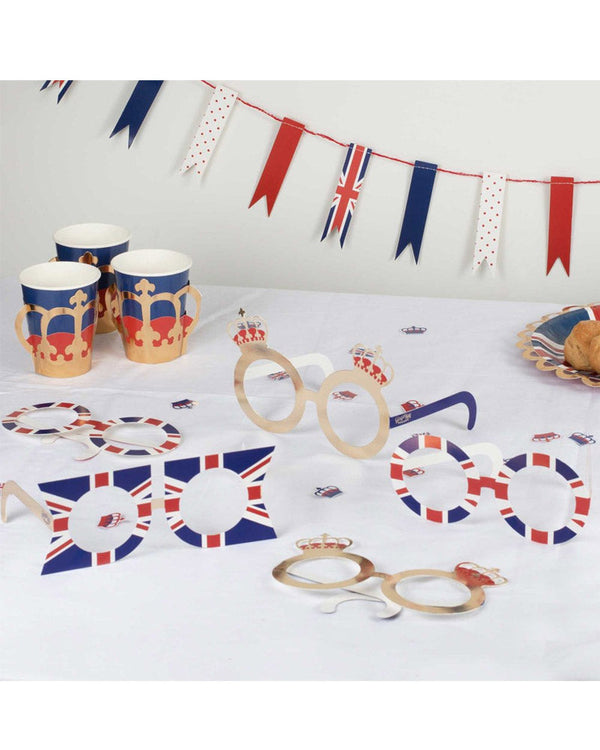 Coronation Party Union Jack Glasses